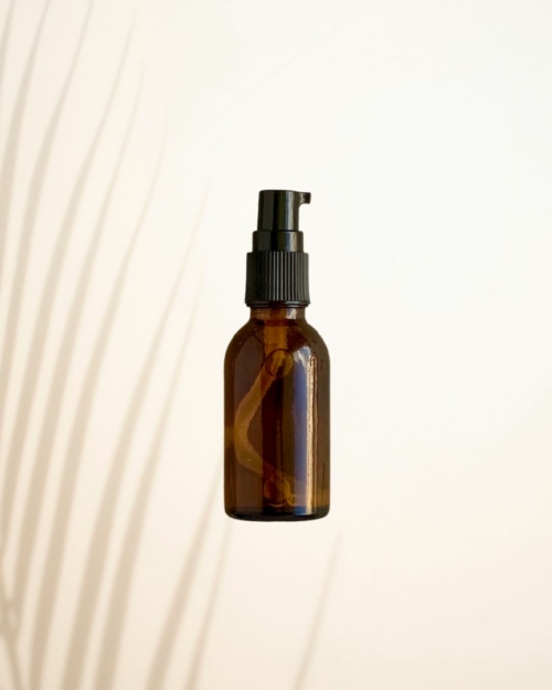 Decorative Image of Amber Bottle with treatment pump for Ready to Label Arnica Gel